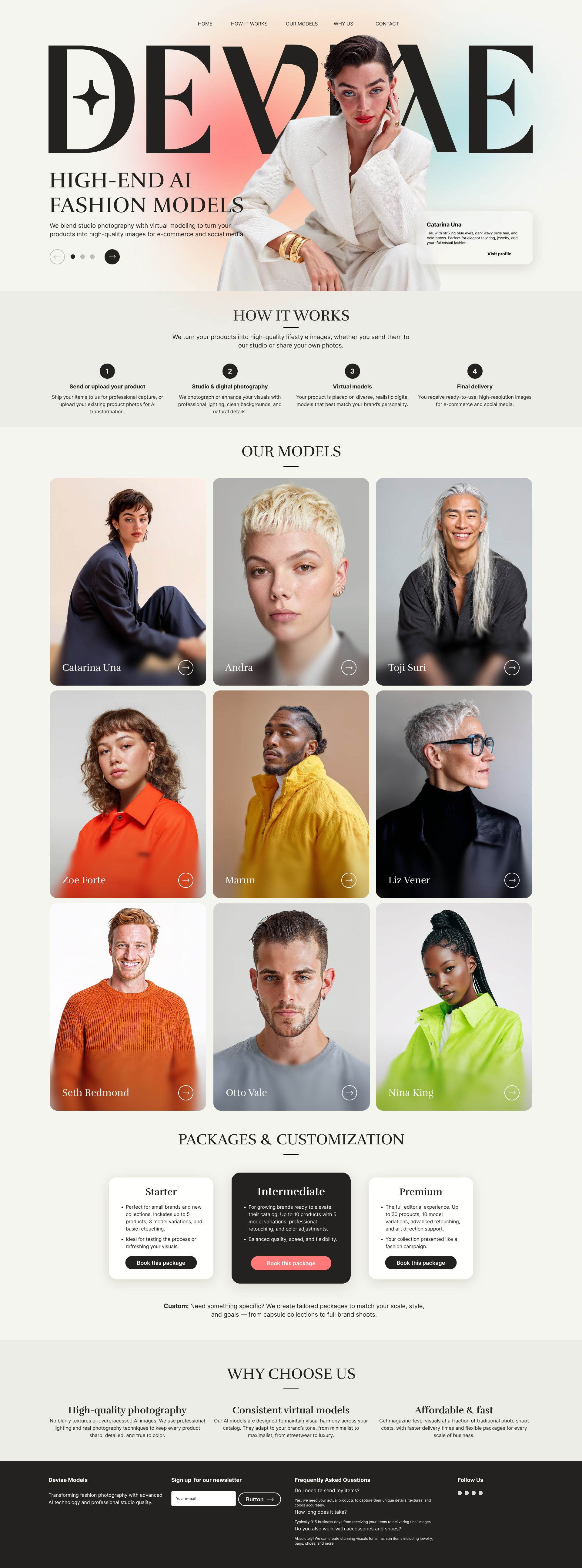 Deviae Website UI